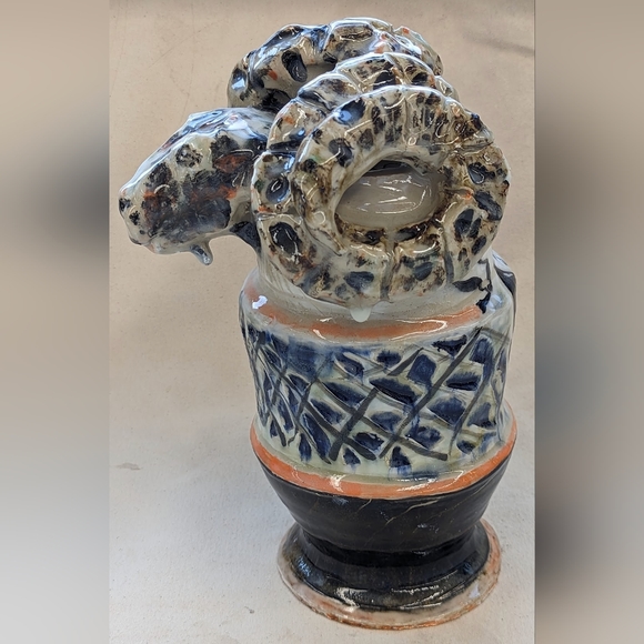 Ceramic Ram Vase - Picture 2 of 3